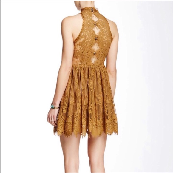 FREE PEOPLE Verushka Mini Dress Golden Honey 0 - Picture 3 of 6